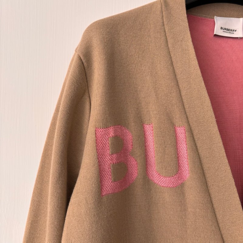 ::BURBERRY:: 新款羊毛開襟衫 駝色粉桃色毛衣外套-2