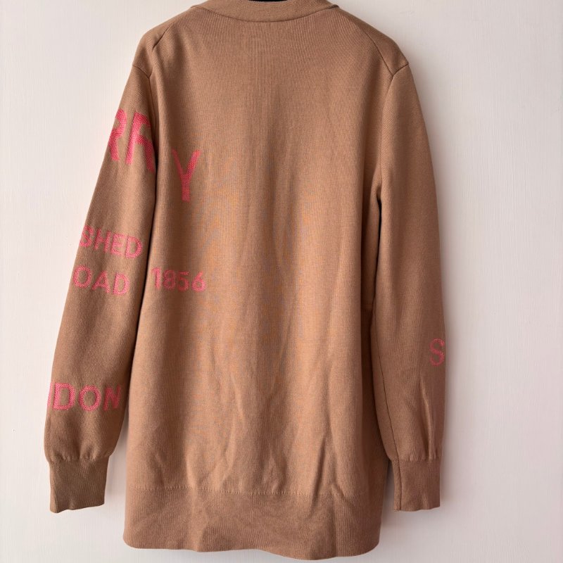 ::BURBERRY:: 新款羊毛開襟衫 駝色粉桃色毛衣外套-8