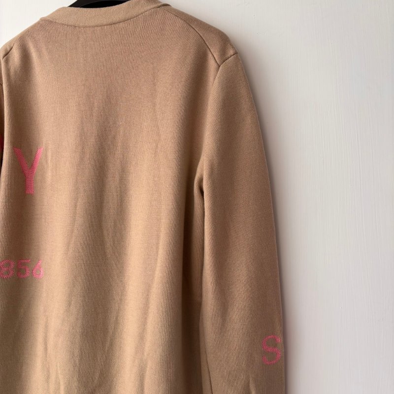 ::BURBERRY:: 新款羊毛開襟衫 駝色粉桃色毛衣外套-12