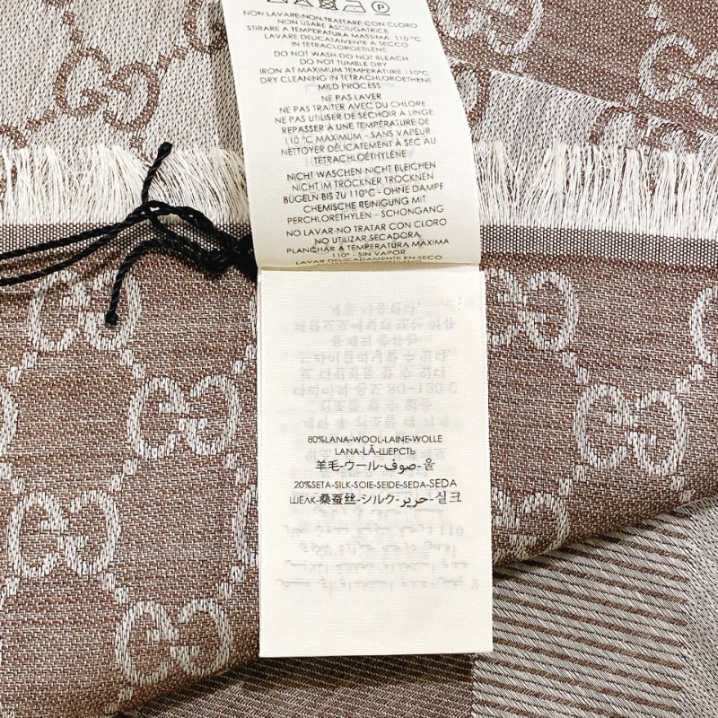 TW4562 Gucci 古馳gg花紋方巾 Square GG Logo Scarf 140 x 140cm 80%Wool 20% Silk Brown-6