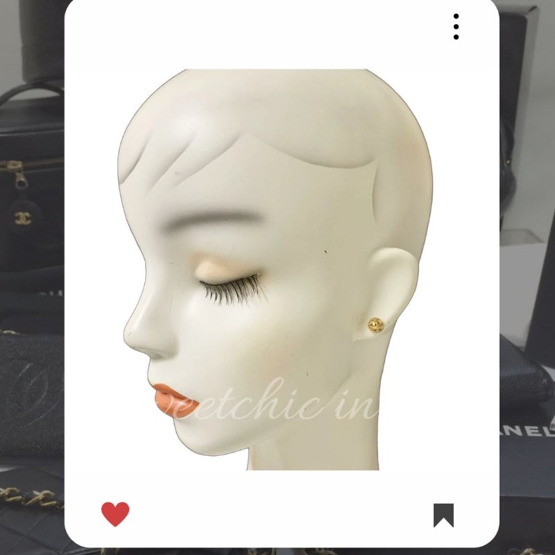 🛍️🎁 雙11🔥 11月新品上架 🔥💖 復古 香奈兒 Chanel 金色小圓球CC小水鑽耳環 🔥 香奈兒熱賣款 香奈兒經典款 耳環 CHANEL EARRING-4