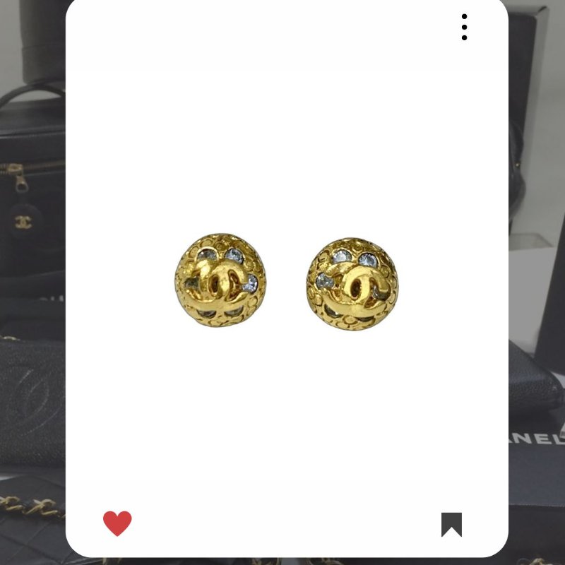 🛍️🎁 雙11🔥 11月新品上架 🔥💖 復古 香奈兒 Chanel 金色小圓球CC小水鑽耳環 🔥 香奈兒熱賣款 香奈兒經典款 耳環 CHANEL EARRING-8