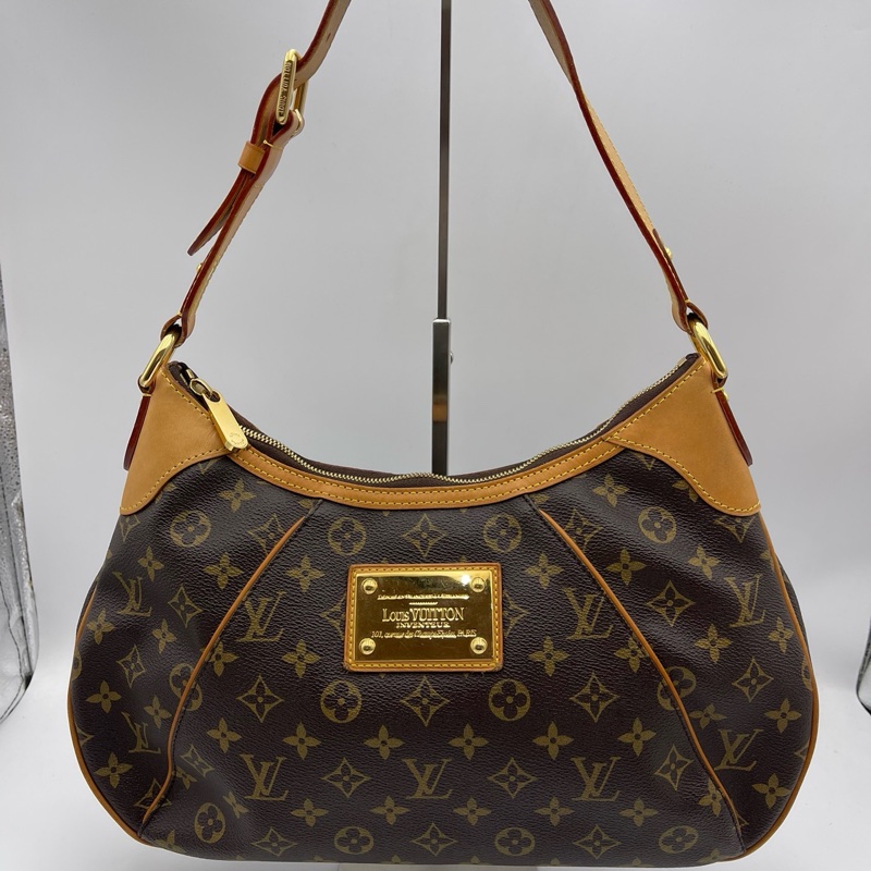 LV老花铭牌中号南瓜包单肩手提腋下包-0