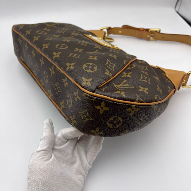 LV老花铭牌中号南瓜包单肩手提腋下包-4