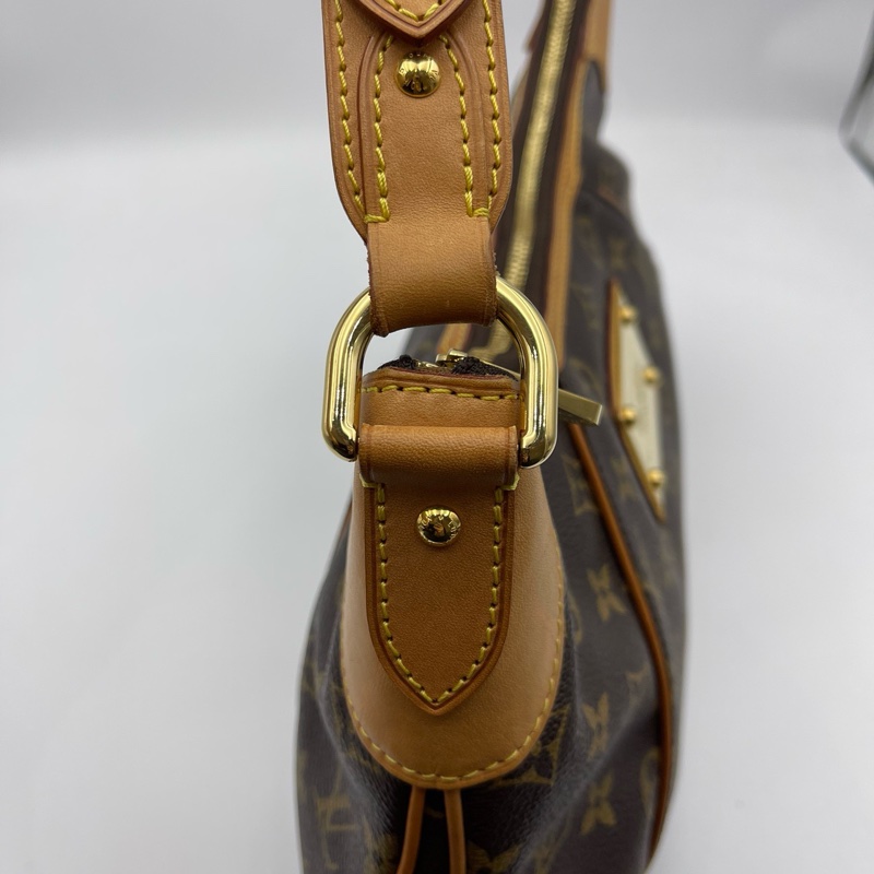 LV老花铭牌中号南瓜包单肩手提腋下包-7