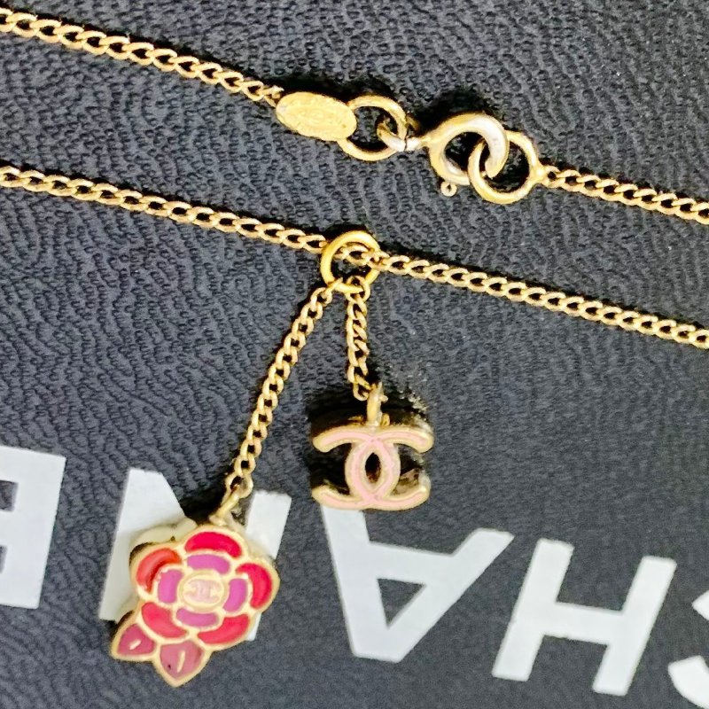 🛍️🎁 雙11🔥 11月新品上架 🔥💖 ✨罕有 香奈兒 Chanel 粉紅色山茶花金項鏈🔥 香奈兒熱賣款 香奈兒經典款 頸鏈 CHANEL NECKLACE-2