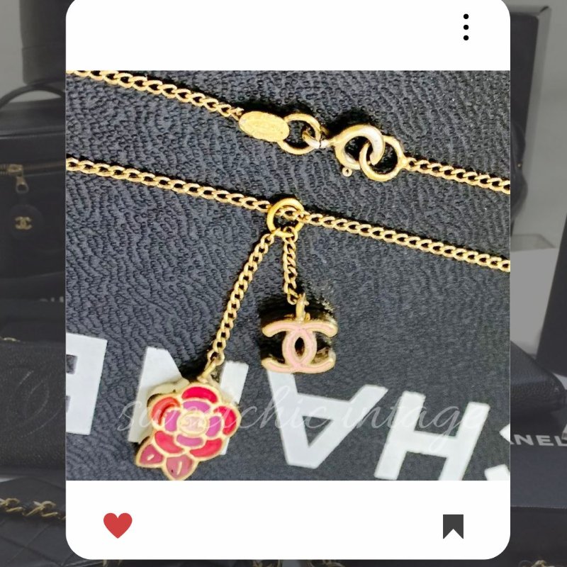 🛍️🎁 雙11🔥 11月新品上架 🔥💖 ✨罕有 香奈兒 Chanel 粉紅色山茶花金項鏈🔥 香奈兒熱賣款 香奈兒經典款 頸鏈 CHANEL NECKLACE-5