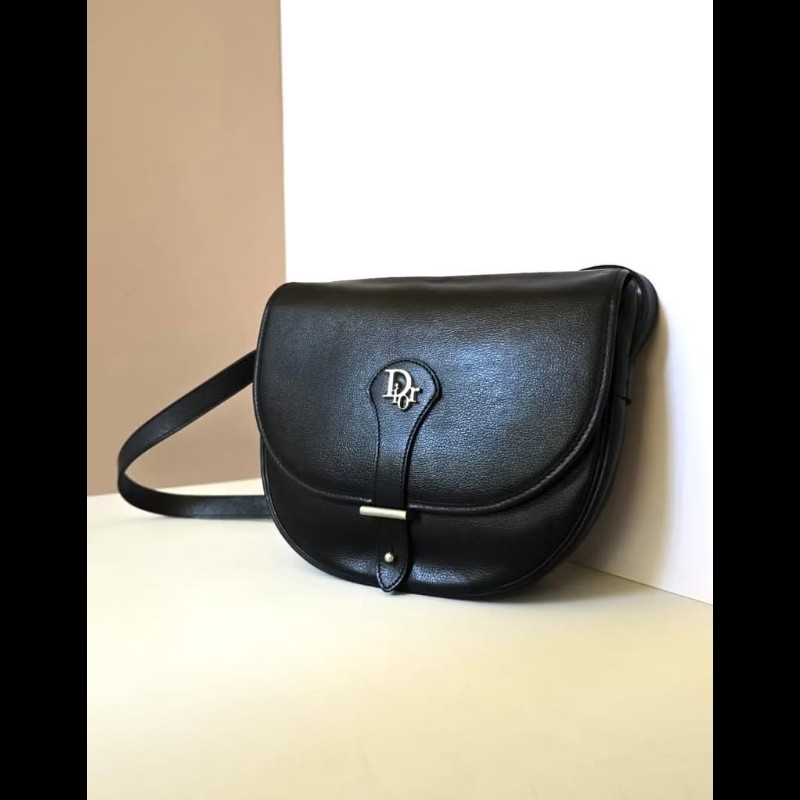 【LA LUNE】中古二手包 Dior Bobby黑金色馬鞍包 單肩包 側背包 斜背包 手袋-3