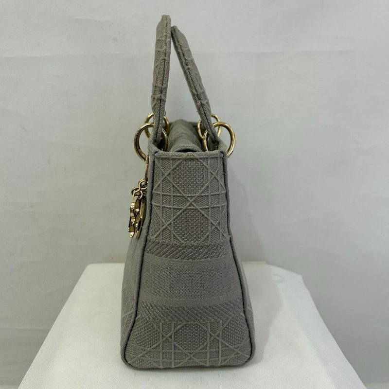 DIOR灰布面黛妃包-2
