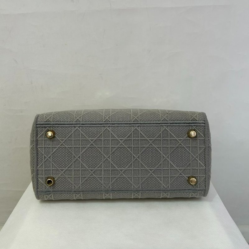 DIOR灰布面黛妃包-4