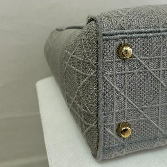 DIOR灰布面黛妃包-6