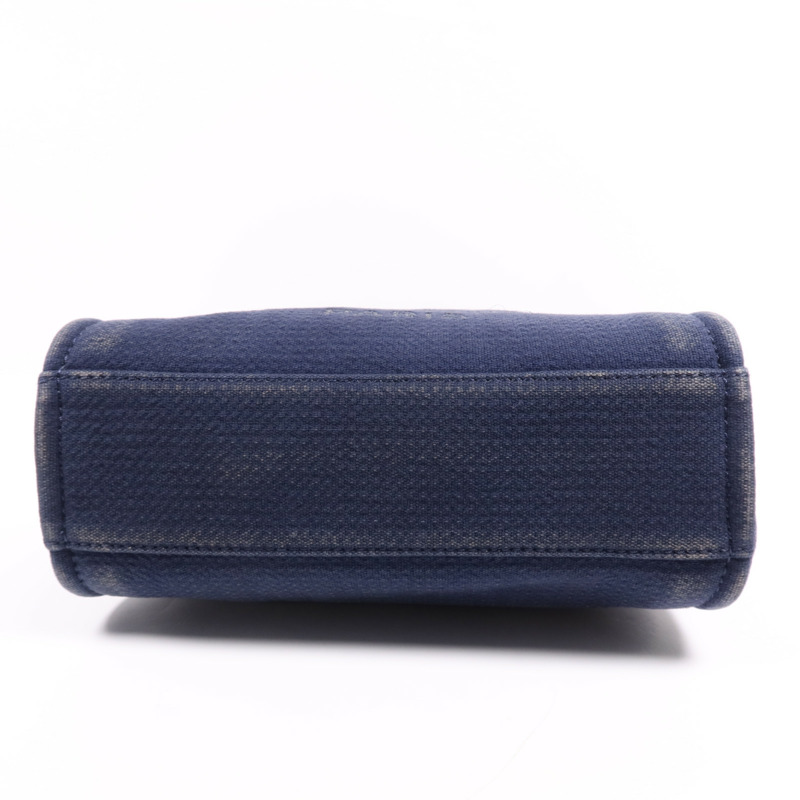 CHANEL 帆布Deauville銀扣鏈帶肩背袋-3