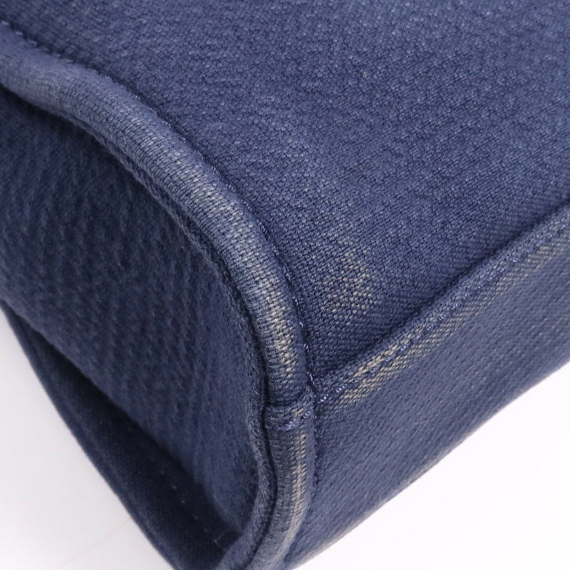 CHANEL 帆布Deauville銀扣鏈帶肩背袋-7