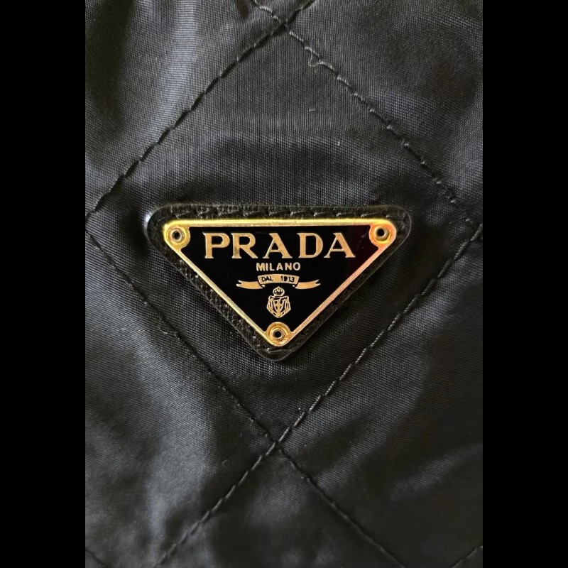 【LA LUNE】絕版古董包 稀有Prada黑色降落傘側背包 單肩包 斜背包 中古二手-6