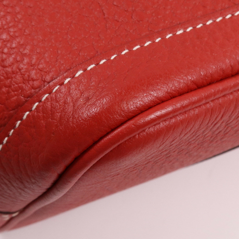 HERMES Country皮革Garden Party TPM銀扣手挽袋Rouge Casaque-9