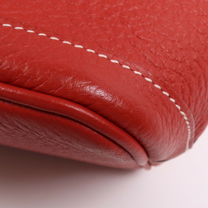 HERMES Country皮革Garden Party TPM銀扣手挽袋Rouge Casaque-10