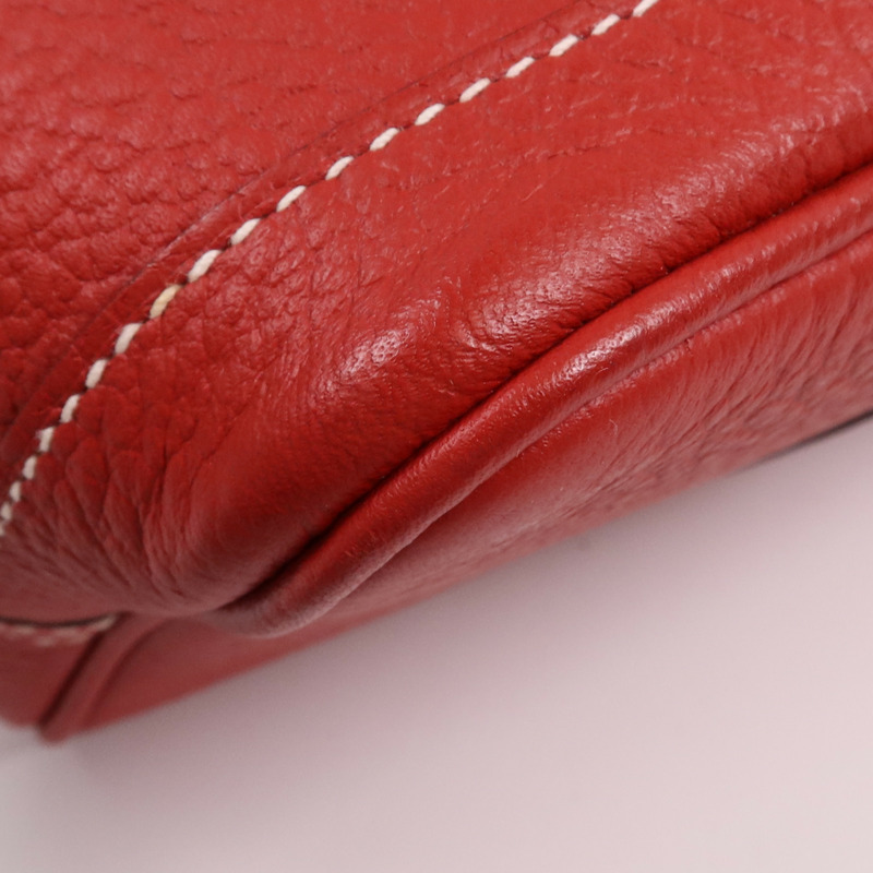 HERMES Country皮革Garden Party TPM銀扣手挽袋Rouge Casaque-11