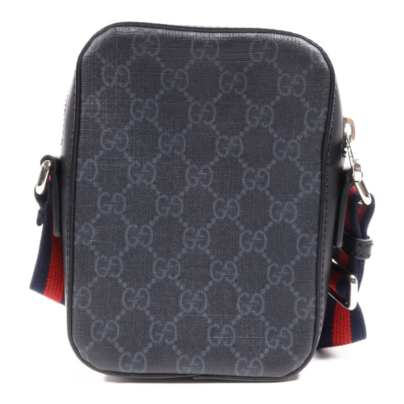 GUCCI 塗層帆布/牛皮皮革Shoulder Bag銀扣肩背袋-1