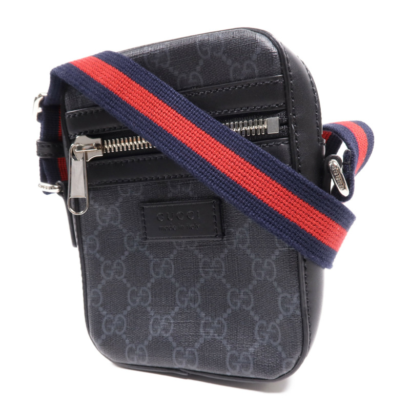GUCCI 塗層帆布/牛皮皮革Shoulder Bag銀扣肩背袋-2