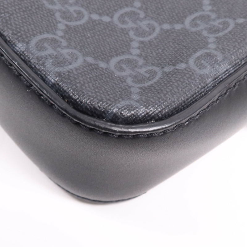 GUCCI 塗層帆布/牛皮皮革Shoulder Bag銀扣肩背袋-7