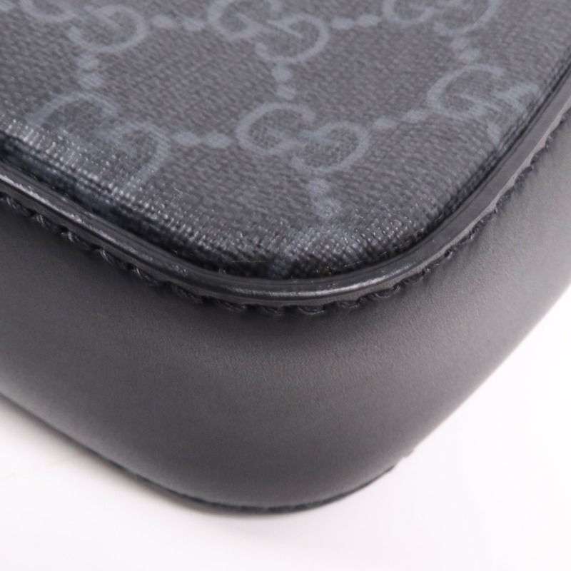 GUCCI 塗層帆布/牛皮皮革Shoulder Bag銀扣肩背袋-9