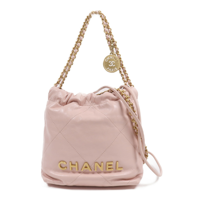 CHANEL 牛皮皮革Chanel 22 Mini金扣鏈帶肩背袋-0