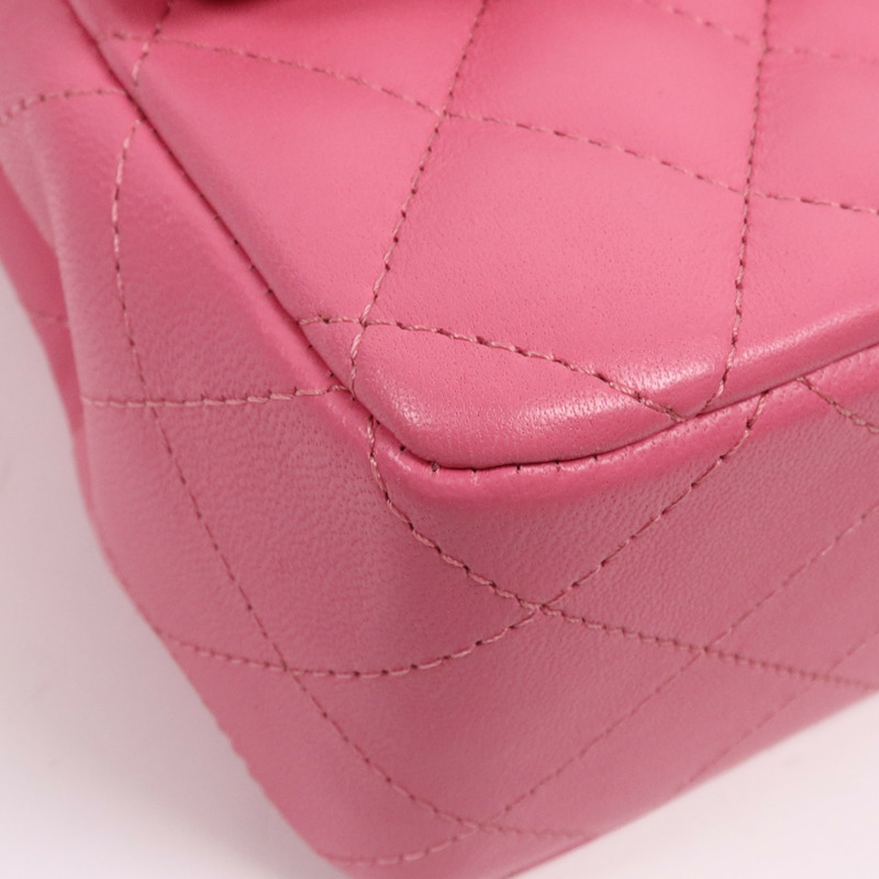 CHANEL 羊皮皮革Classic 20銀扣鏈帶肩背袋-5