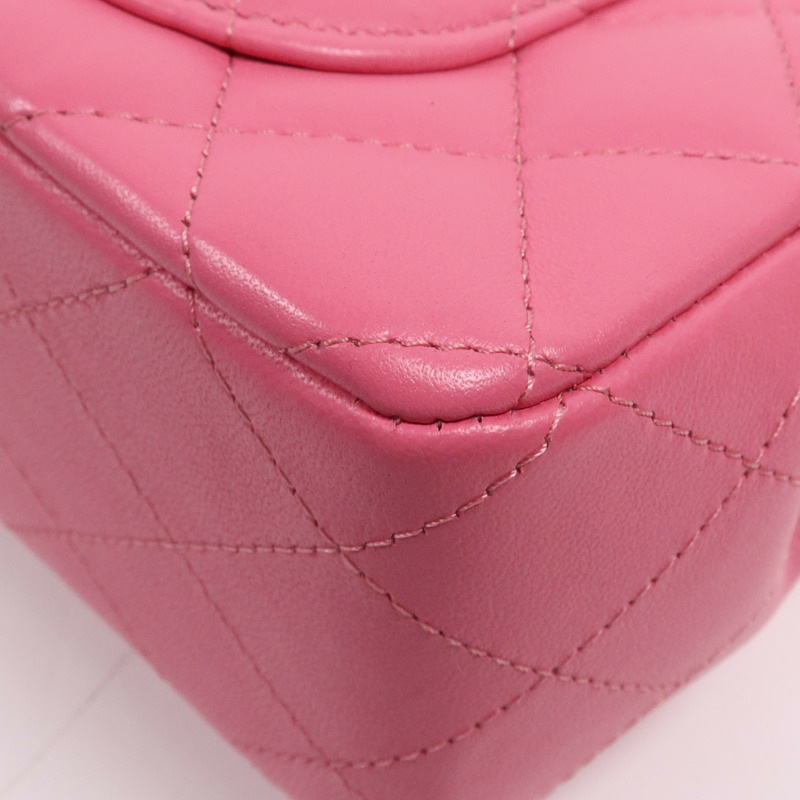 CHANEL 羊皮皮革Classic 20銀扣鏈帶肩背袋-6