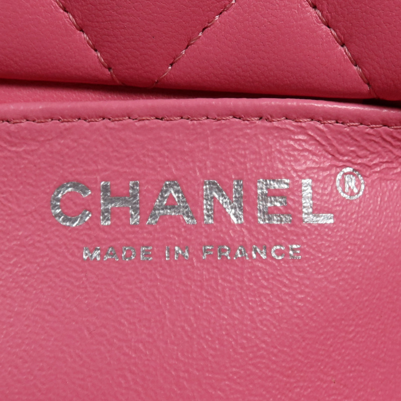 CHANEL 羊皮皮革Classic 20銀扣鏈帶肩背袋-14