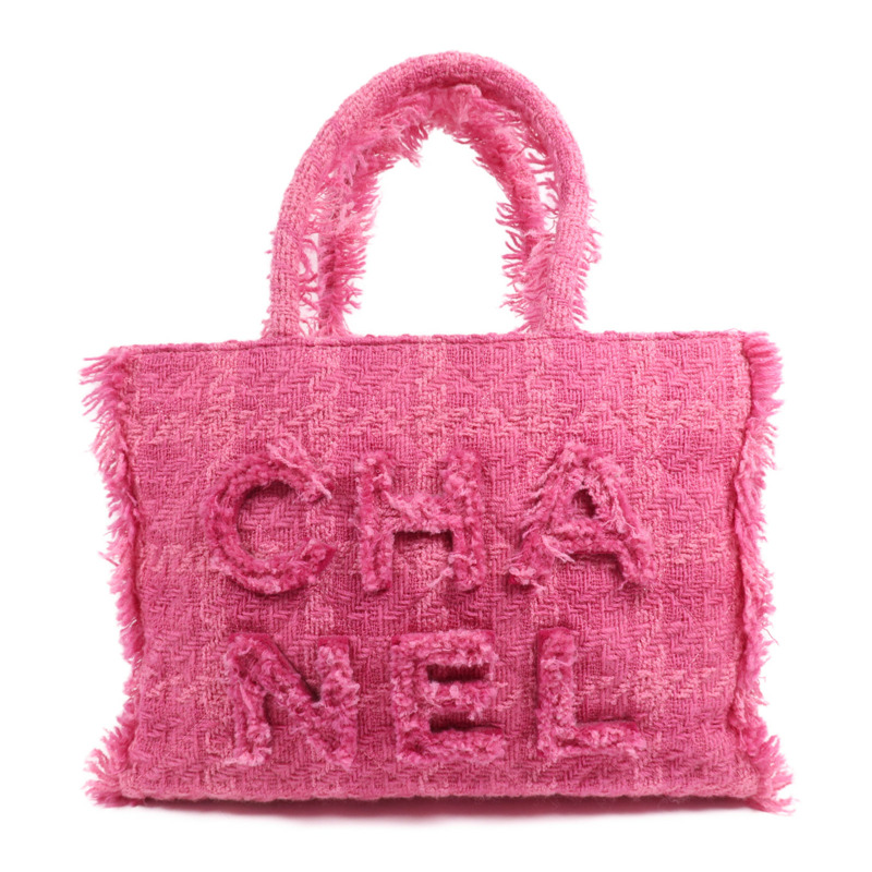 CHANEL 絨布Tote bag金扣手挽袋-0