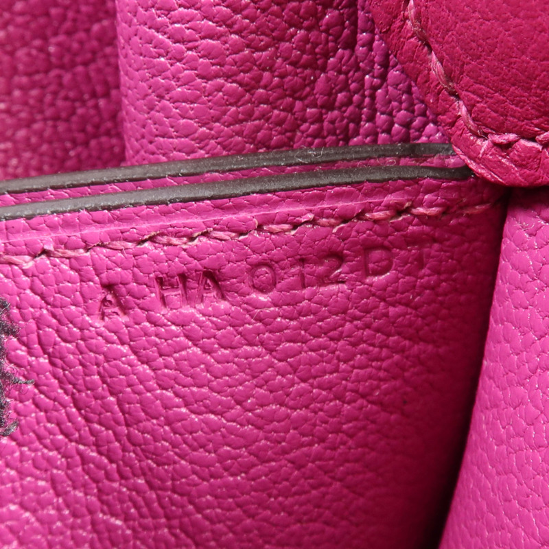 HERMES Evercolor皮革Roulis Mini銀扣肩背袋Rose Purple-6