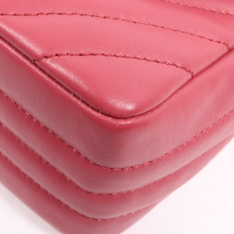 CHANEL 牛皮皮革Chain Shoulder Bag銀扣鏈帶肩背袋-4