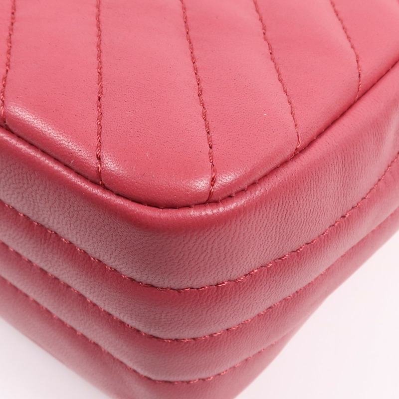 CHANEL 牛皮皮革Chain Shoulder Bag銀扣鏈帶肩背袋-6