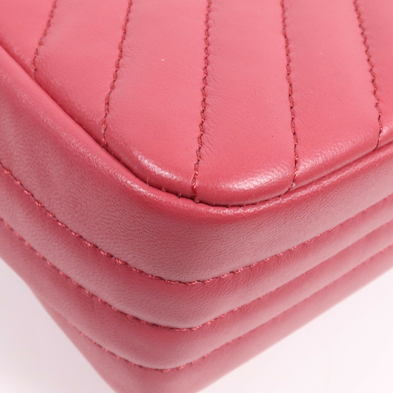 CHANEL 牛皮皮革Chain Shoulder Bag銀扣鏈帶肩背袋-7