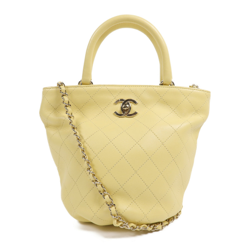 CHANEL 牛皮皮革2 Way Shoulder Bag金扣手挽肩背兩用袋-0