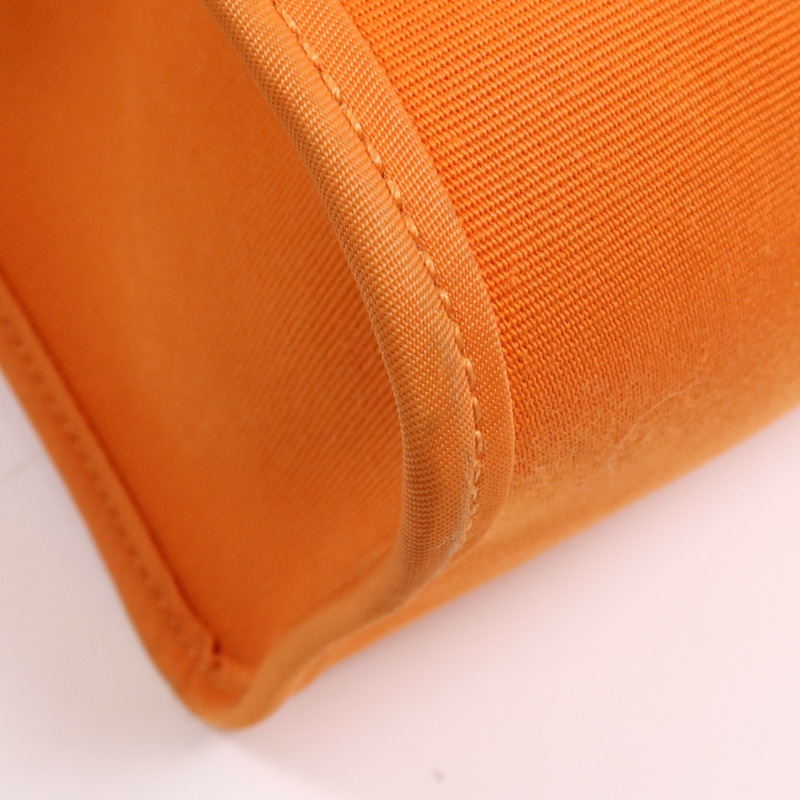 HERMES 帆布Herbag PM銀扣手挽肩背兩用袋Feu-12