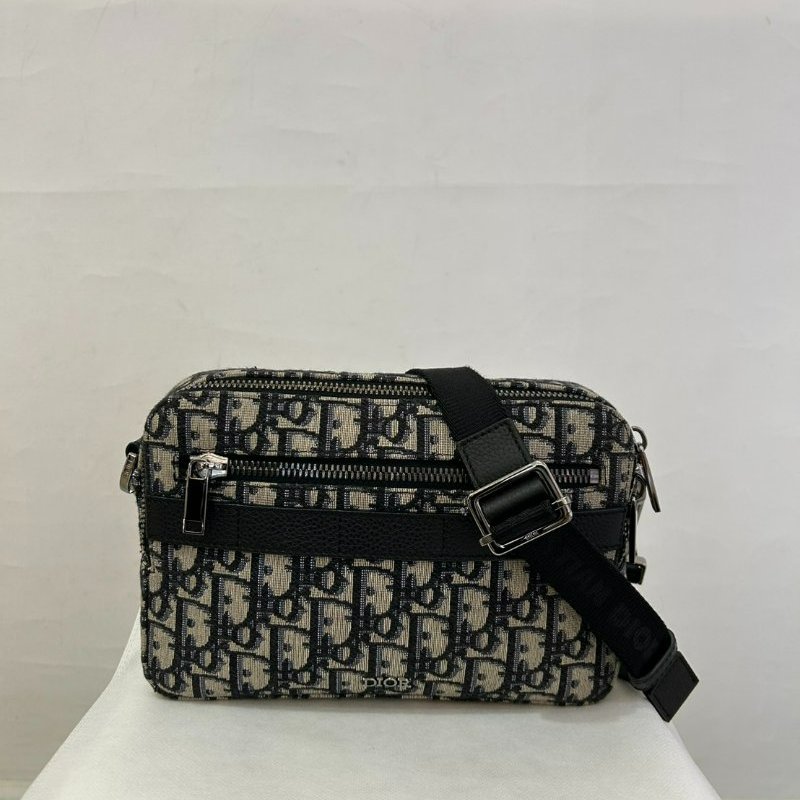 DIOR緹花布拉鍊相機斜背包-0