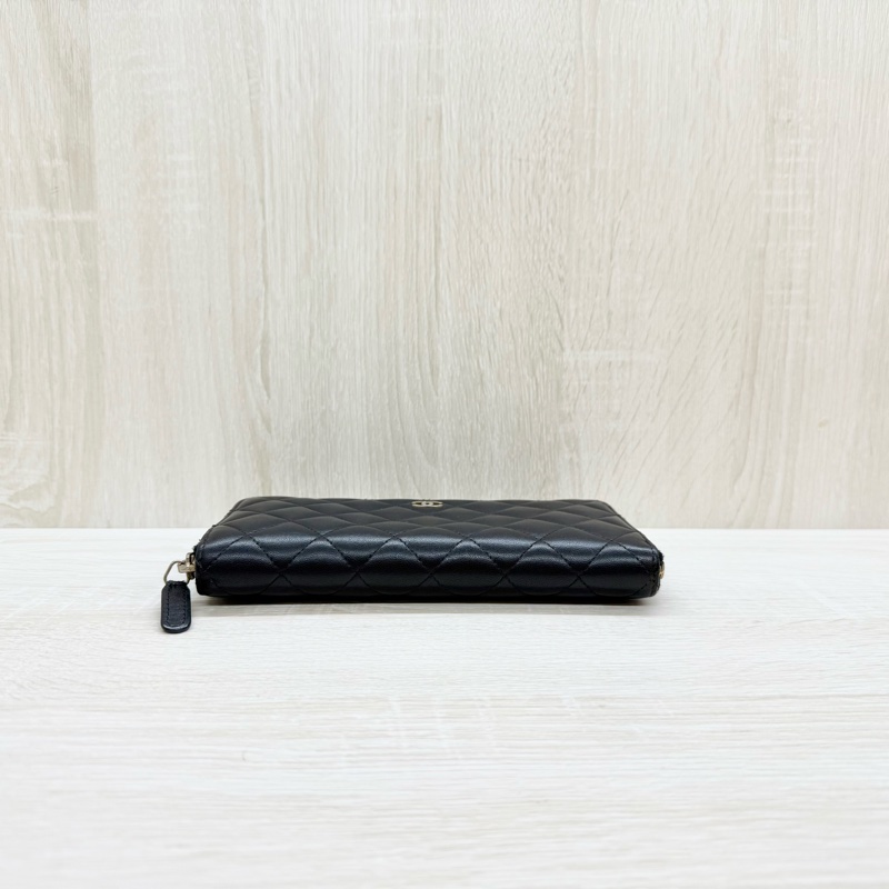 CHANEL黑色小羊皮ㄇ拉長夾A50097-6