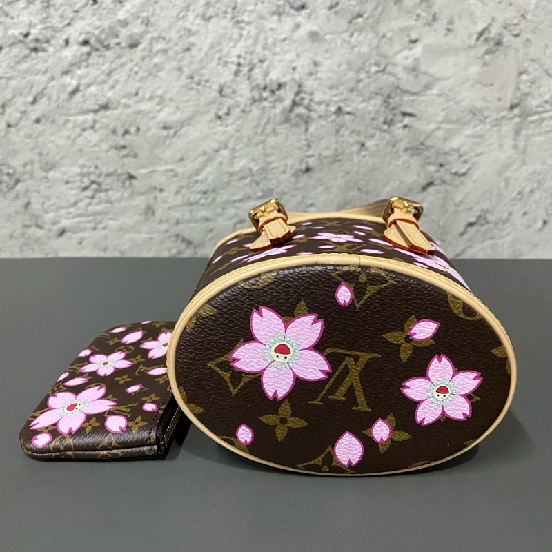 Louis Vuitton LV 村上隆 櫻花水桶包 尺寸約17x13-2