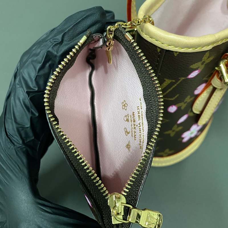 Louis Vuitton LV 村上隆 櫻花水桶包 尺寸約17x13-5