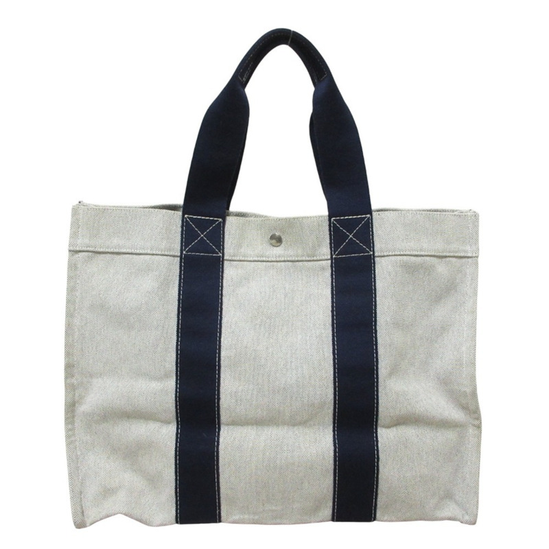 愛馬仕 Bora GM 女士海軍藍帆布手提包-1