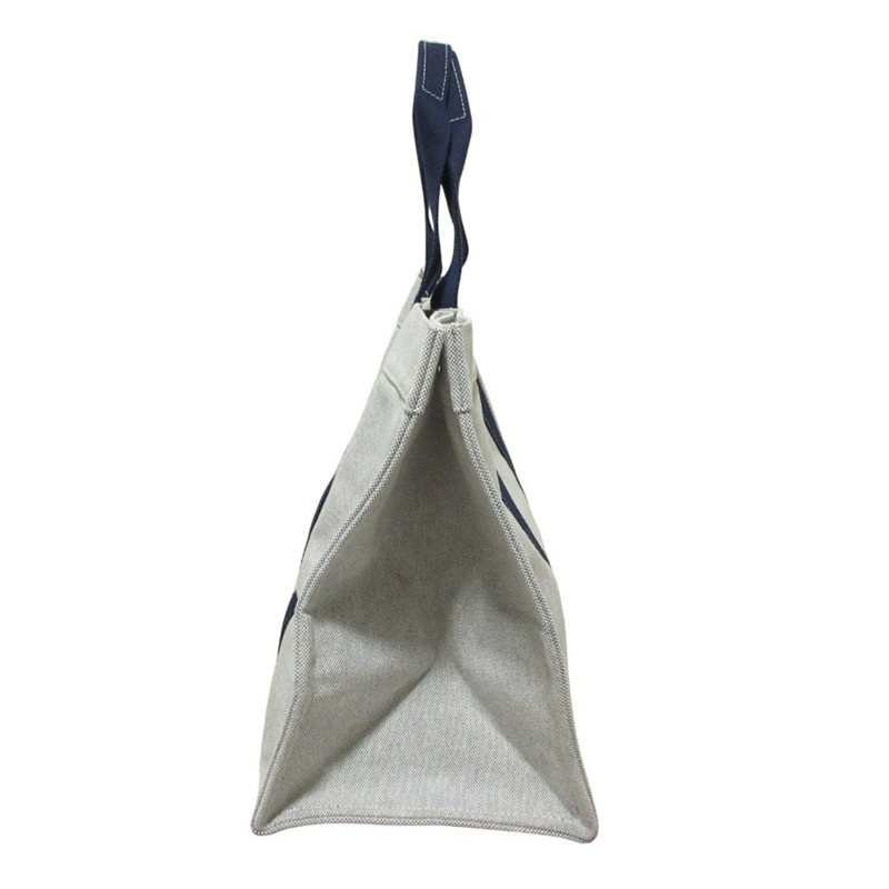 愛馬仕 Bora GM 女士海軍藍帆布手提包-5