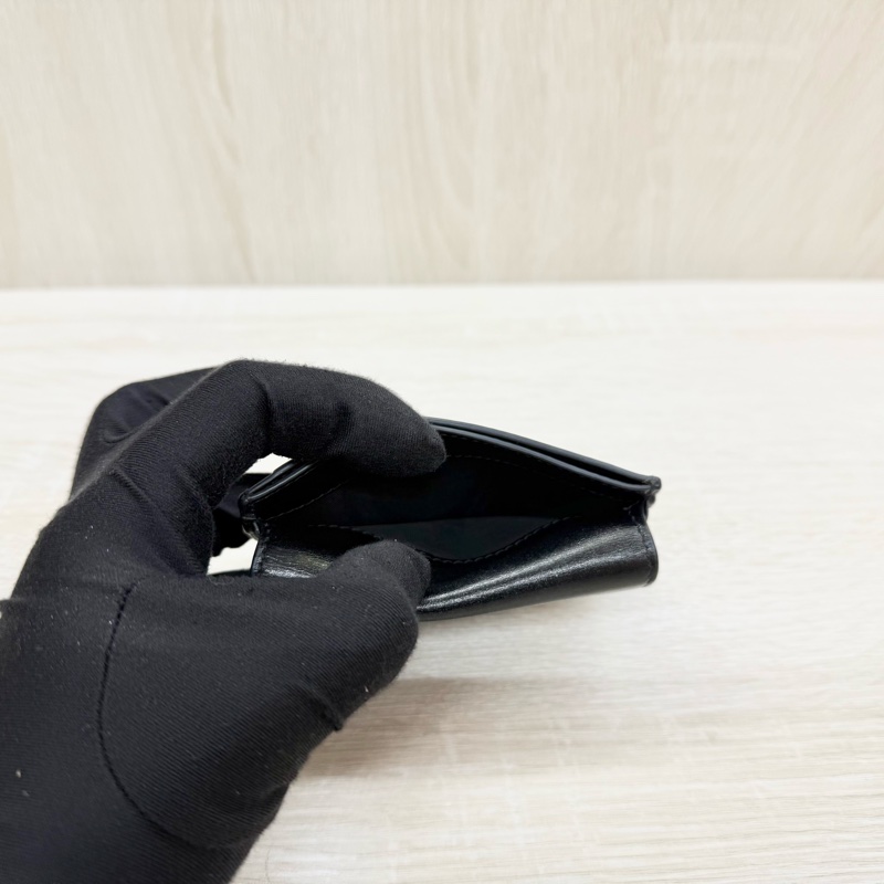 YSL黑金牛皮零錢卡片夾635264-7