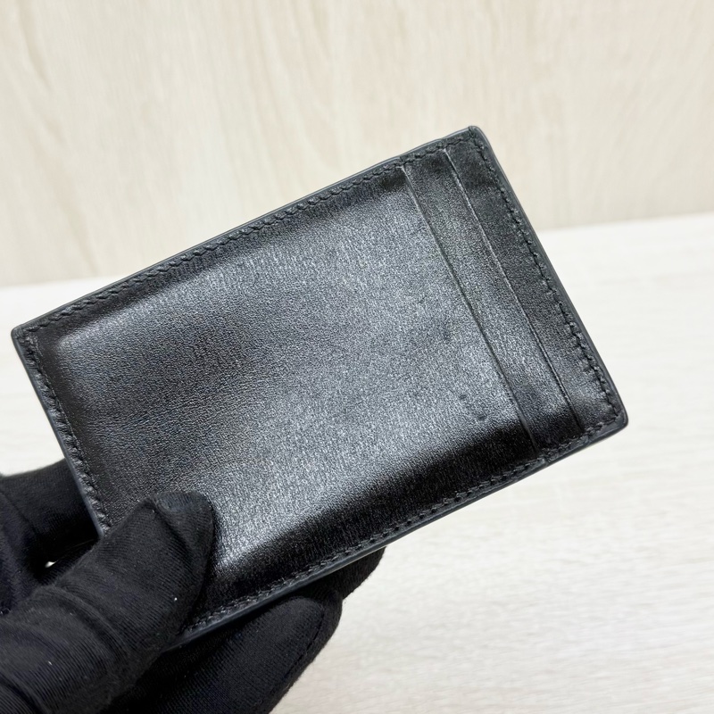 YSL黑金牛皮零錢卡片夾635264-9
