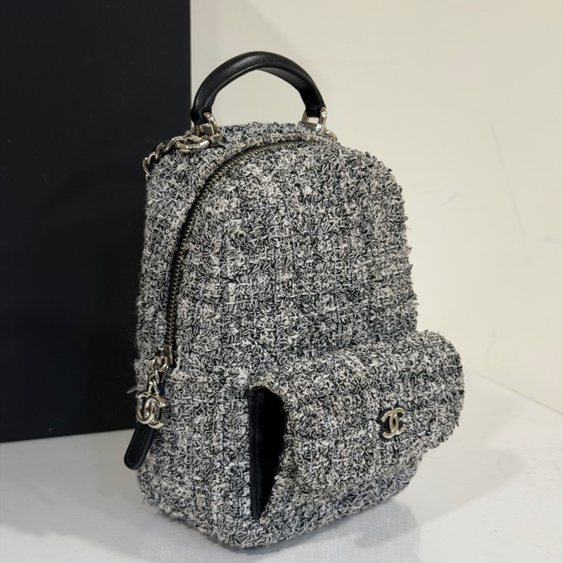 #絕版毛呢 #近新閒置 #全配 香奈兒24p毛呢小書包 3️⃣種背法超實用🍂秋冬必備-5