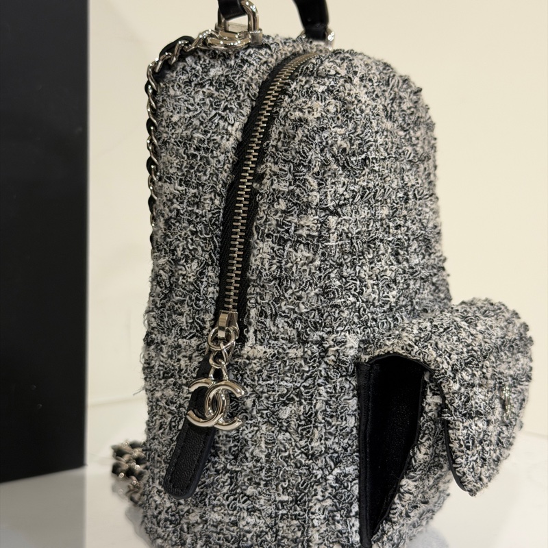 #絕版毛呢 #近新閒置 #全配 香奈兒24p毛呢小書包 3️⃣種背法超實用🍂秋冬必備-6