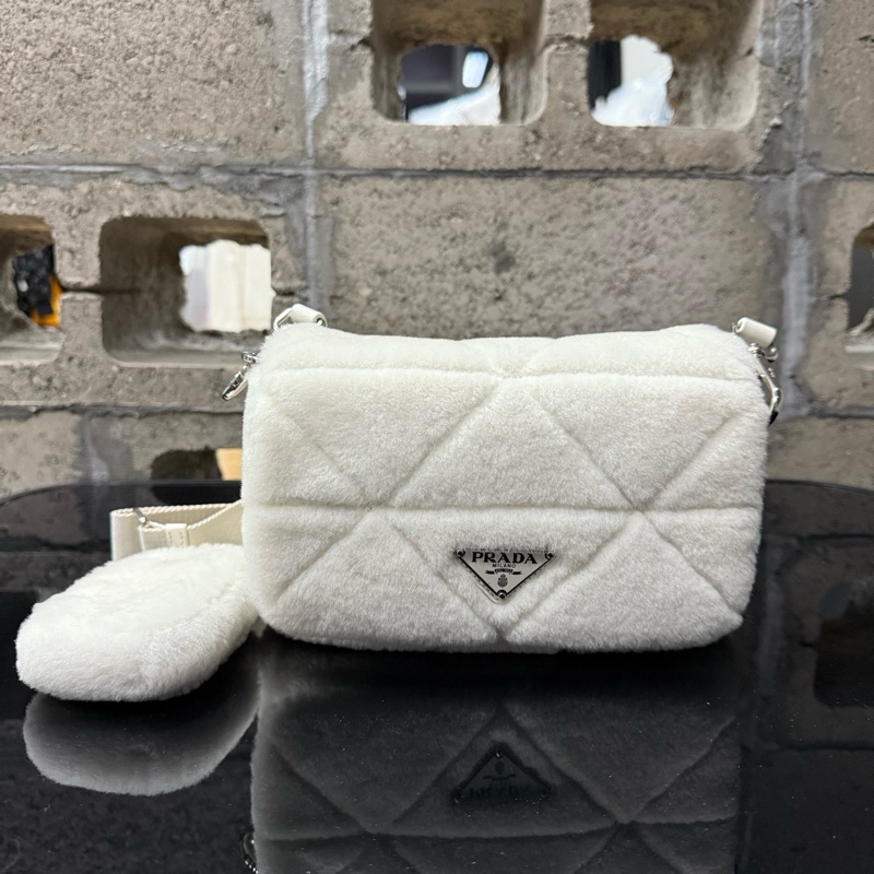 Prada普拉達 三合一郵差包 尺寸約22×11×14-0