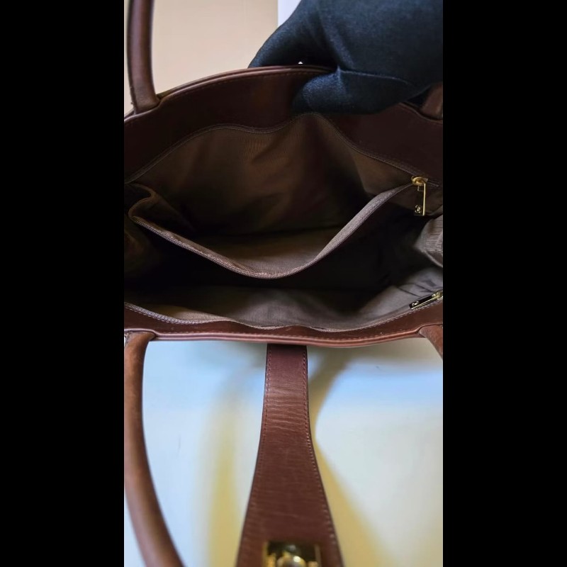 【LA LUNE】稀有中古包 Chanel米咖色拼皮托特包 單肩包 側背包 古著包 二手-4