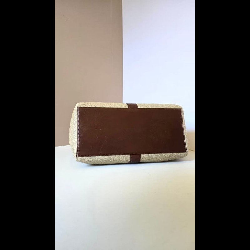 【LA LUNE】稀有中古包 Chanel米咖色拼皮托特包 單肩包 側背包 古著包 二手-5