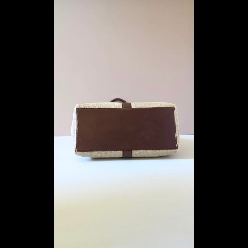 【LA LUNE】稀有中古包 Chanel米咖色拼皮托特包 單肩包 側背包 古著包 二手-6